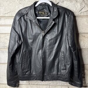 PORSHA BY WINER WPL 7073 Black Leather Coat Men's 42